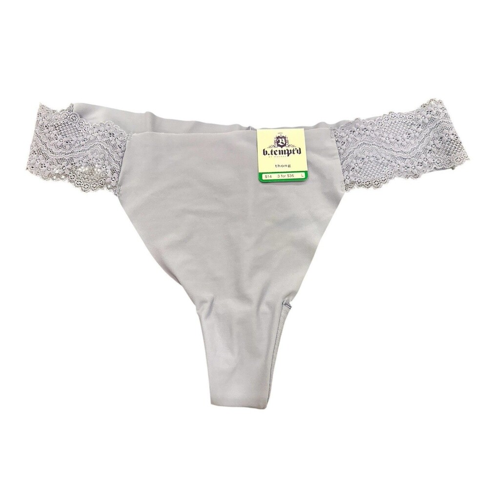NEW b.tempt'd by Wacoal Womens Thong Blue Size Large L NWT
